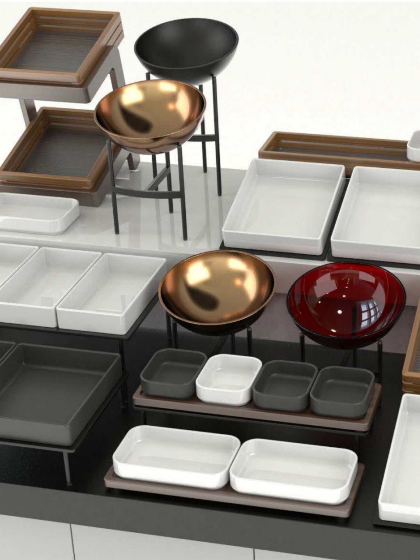 Low flat stand GN 1/2- 34.5x28x10cm