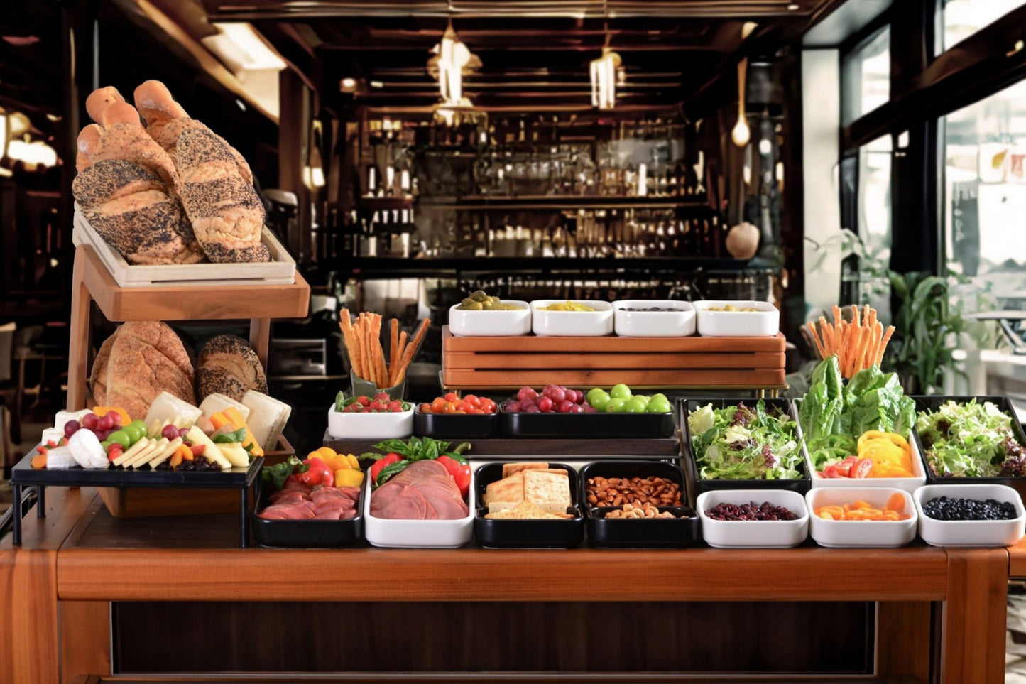 מגש בופה ארוך GN 2.4 – עץ 54.4x17.2x8.7ס"מ