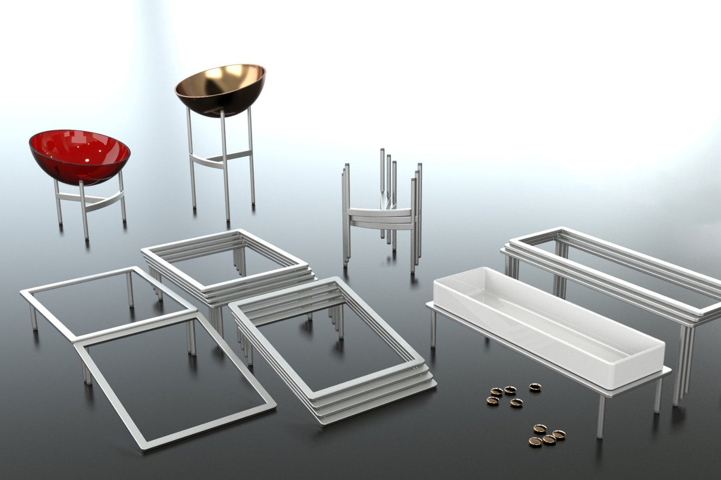 Low flat stand GN 1/2- 34.5x28x10cm
