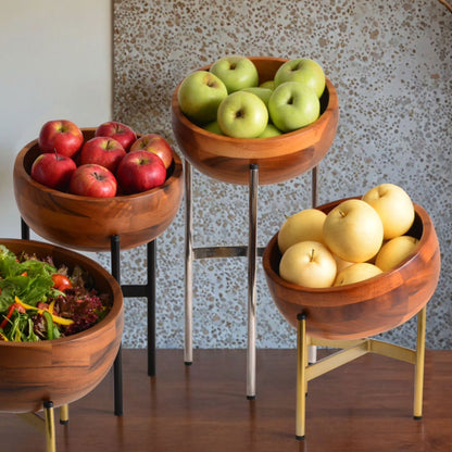 Round stackable bowl 31cm – Acacia wood, size XL