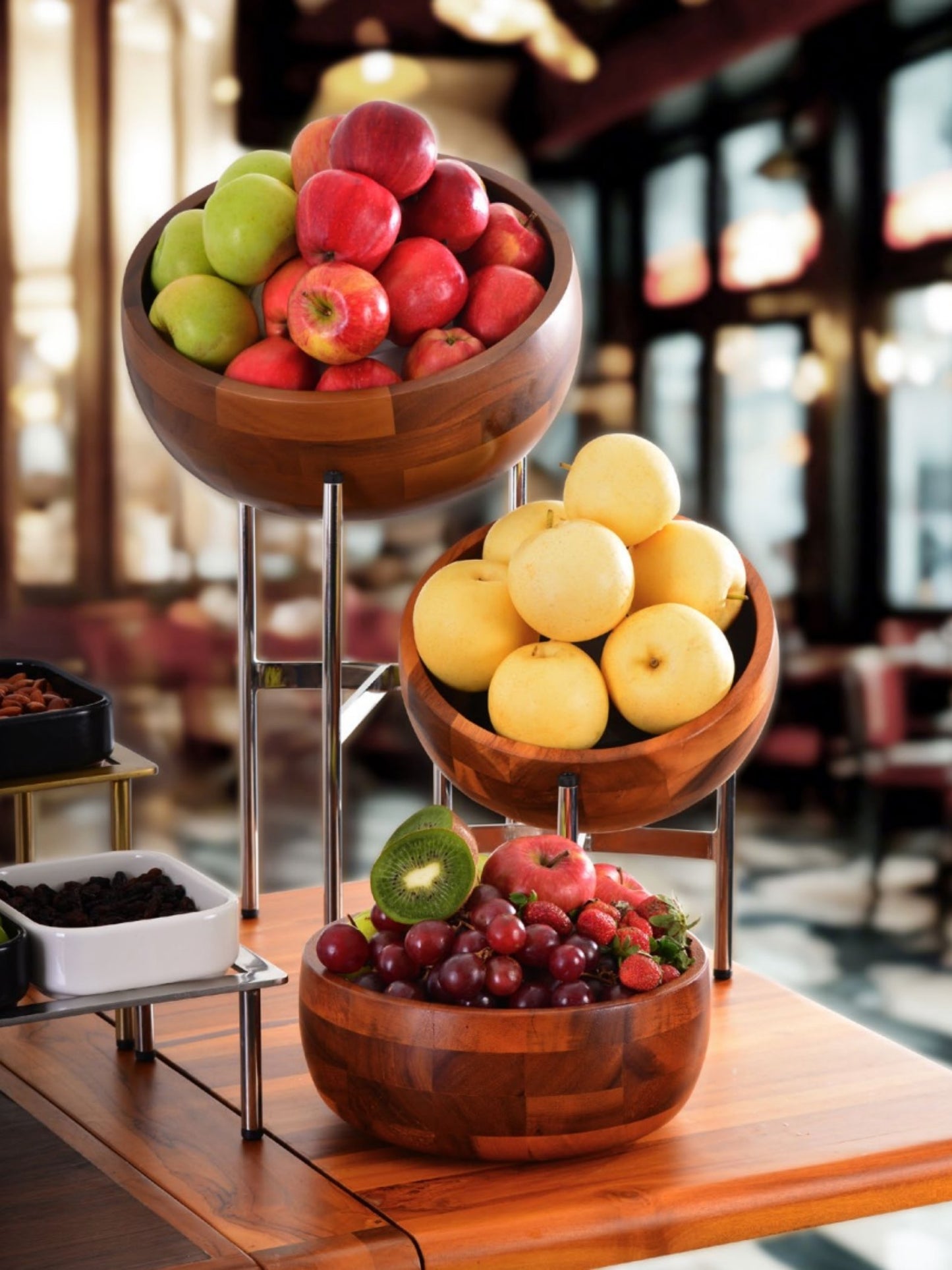 Medium round stackable bowl 19cm – Acacia wood