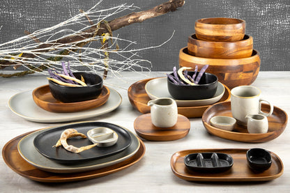 Medium round stackable bowl 19cm – Acacia wood