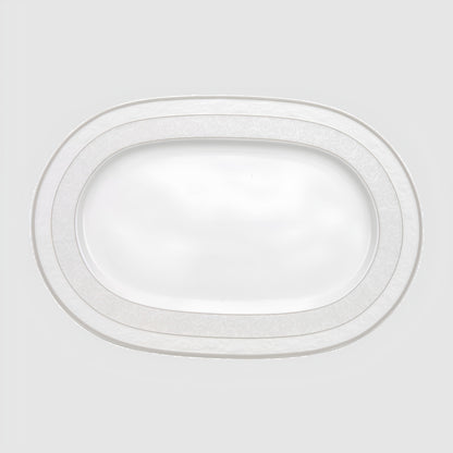צלחת אובלית 35 ס״מ עם שוליים Gray Pearl