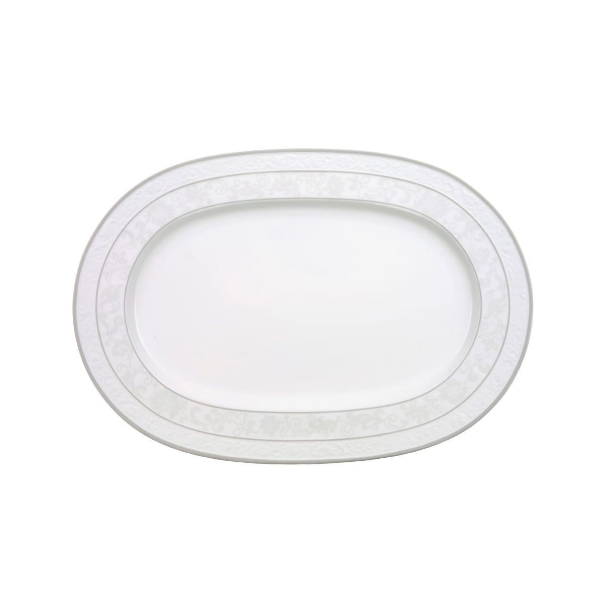 צלחת אובלית 35 ס״מ עם שוליים Gray Pearl